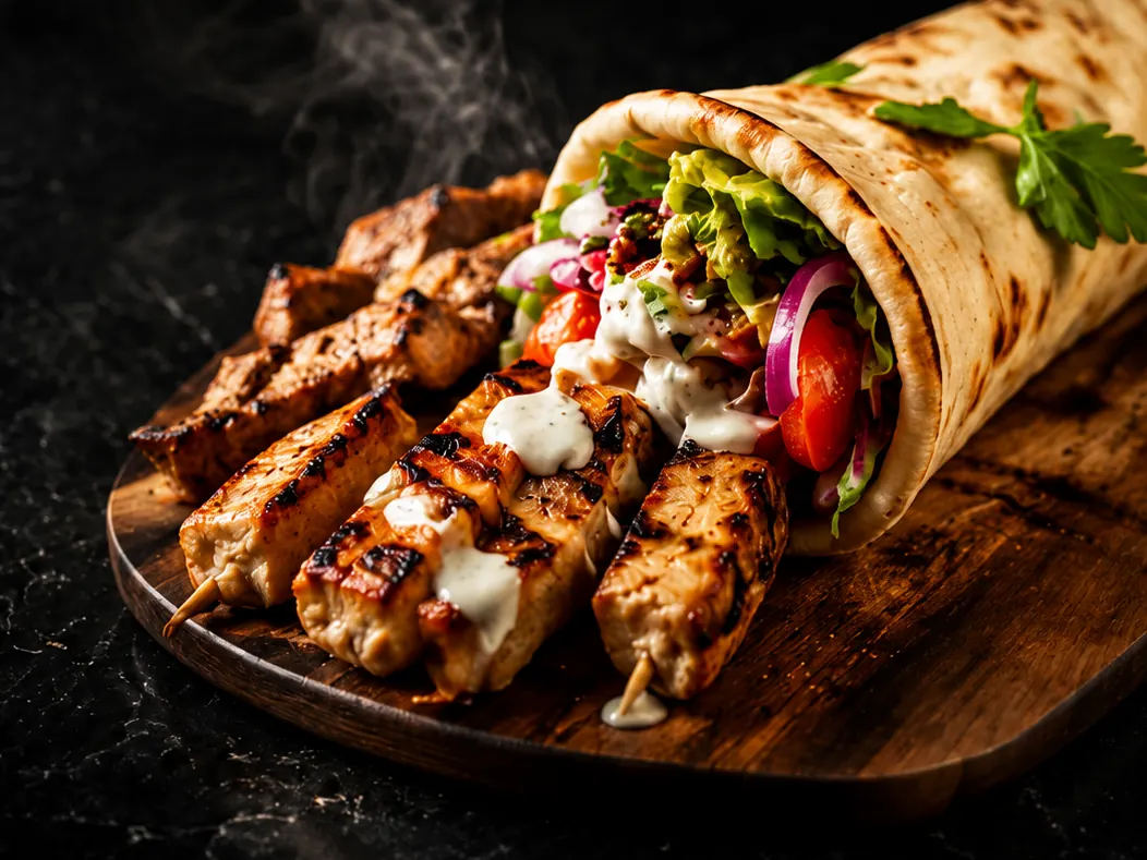 Freshly prepared kebab ingredients at Souvlaki & Kebab Corner