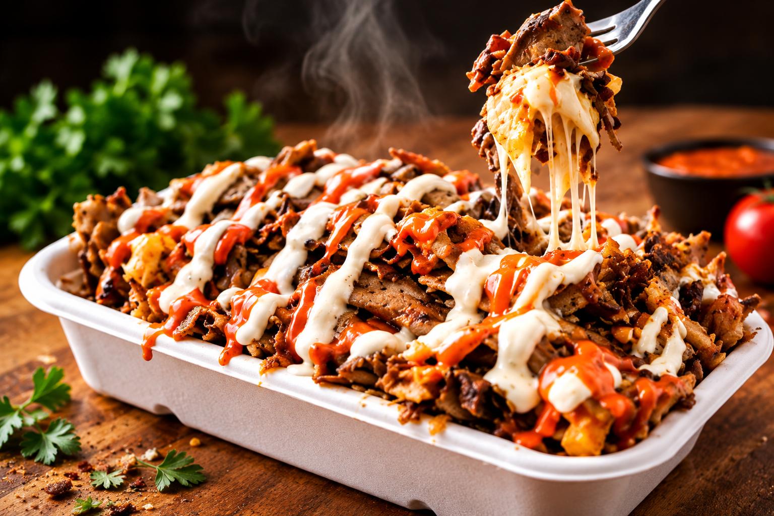 Fresh Kebab on Chips from Souvlaki & Kebab Corner